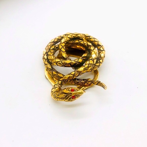 Vintage Snake Signed Designer Clip Brooch🐍 - Picture 10 of 13